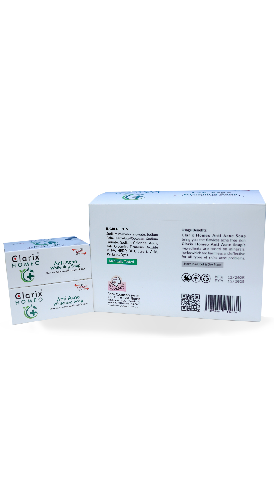 Clarix Homeo Anti-Acne & Whitening Soap – (85g)