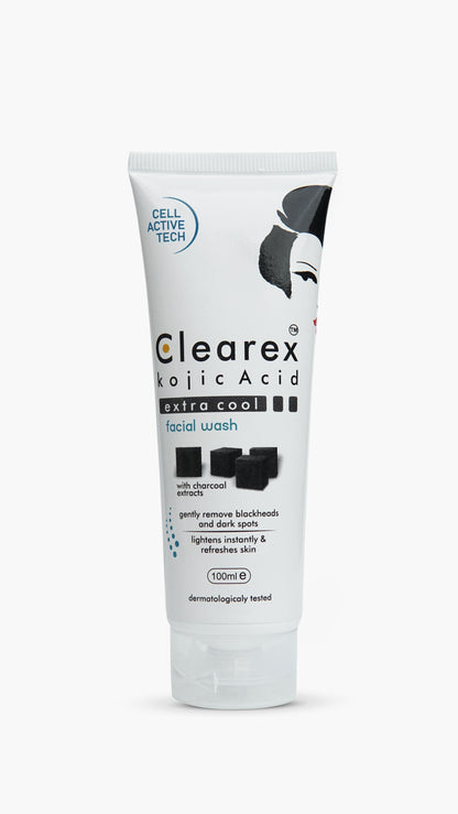 Clearex Kojic Acid Extra Cool Facial Wash with Charcoal Extracts