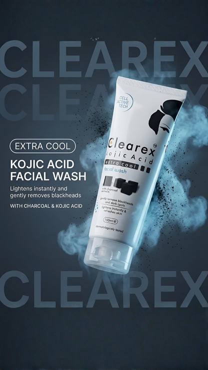 Clearex Kojic Acid Extra Cool Facial Wash with Charcoal Extracts