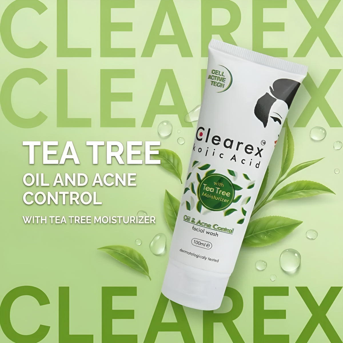 Clearex Kojic Acid Oil & Acne Control Facial Wash with Tea Tree Moisturizer