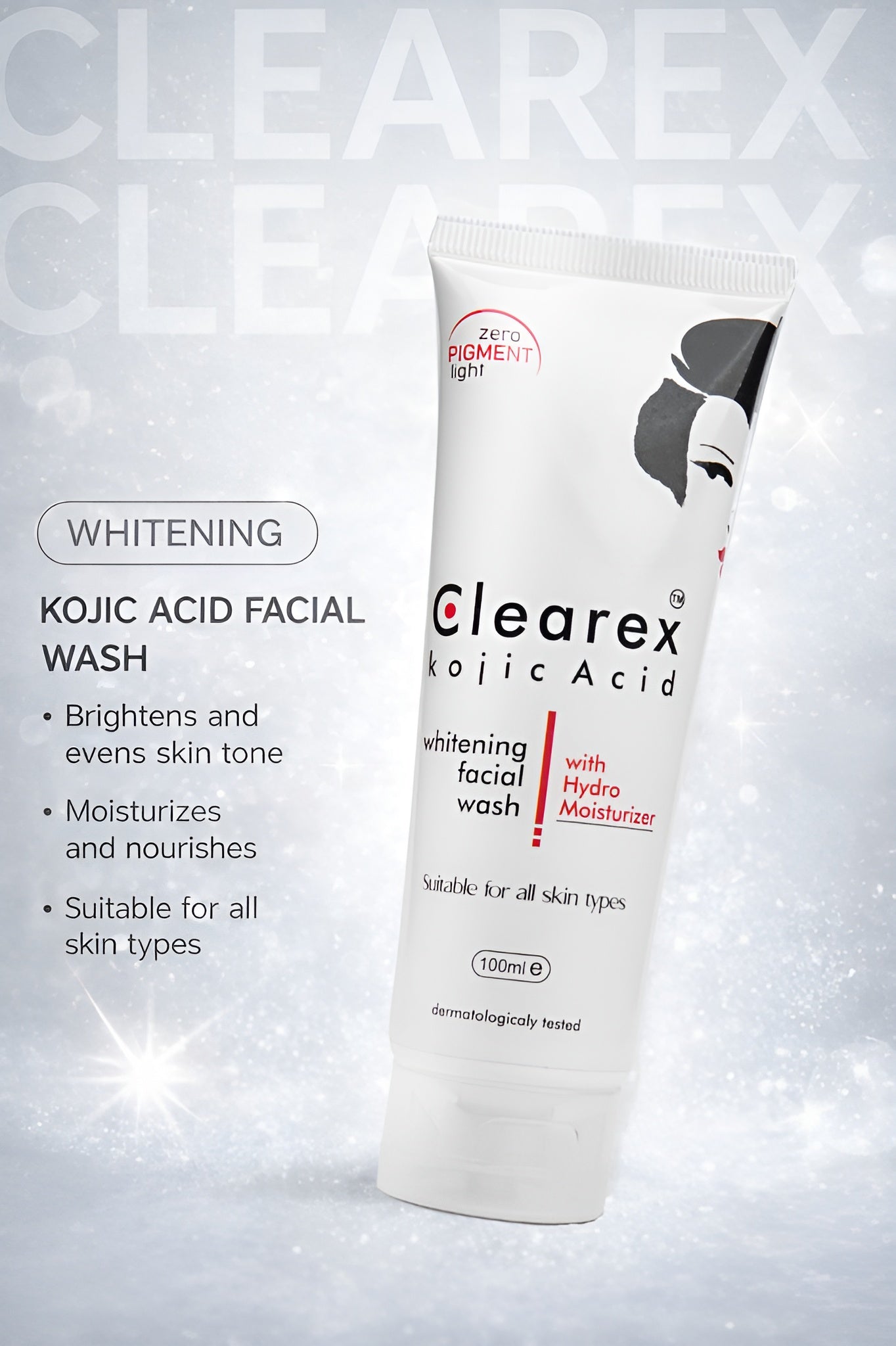 Clearex Kojic Acid Whitening Facial Wash with Hydro Moisturizer